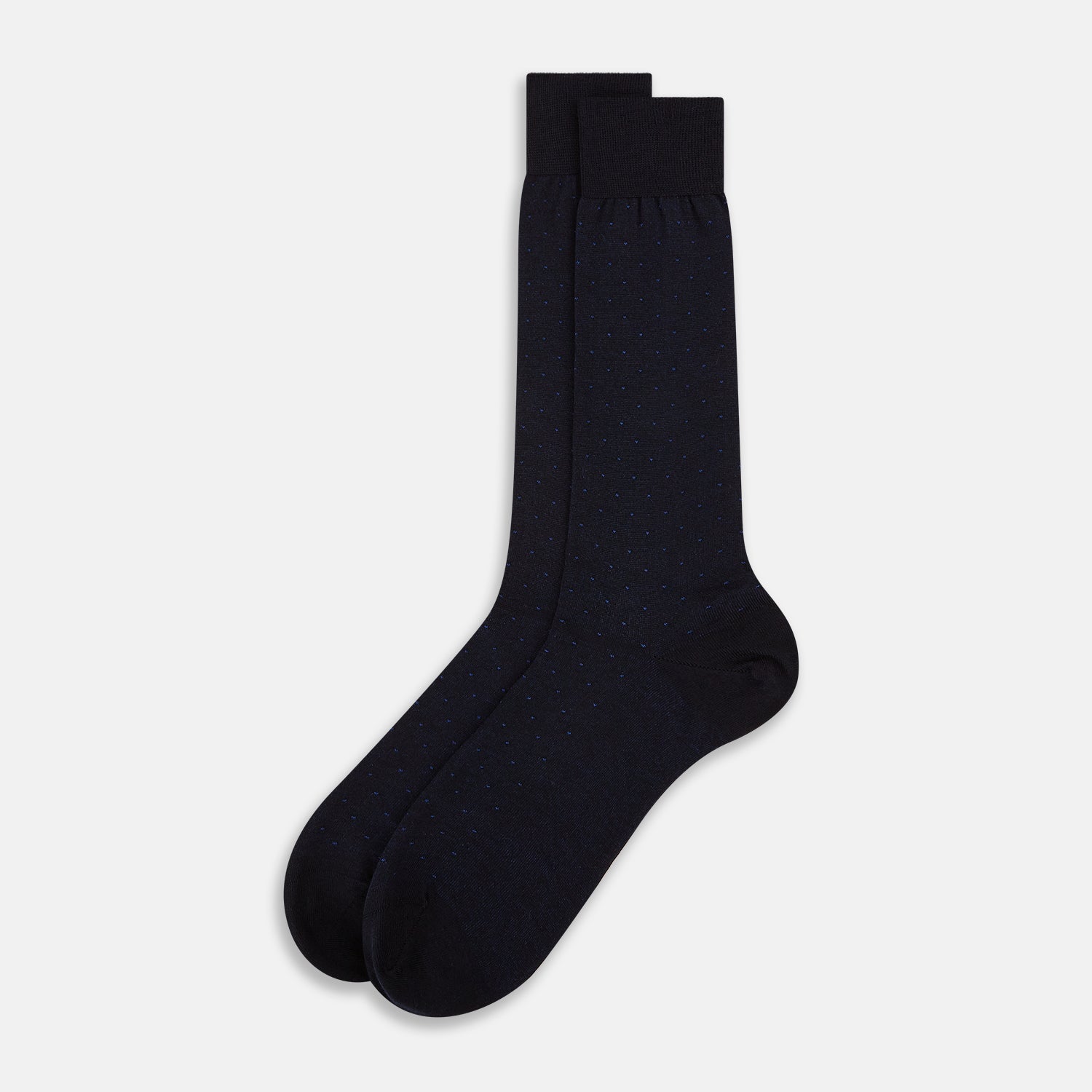 View 2 of product Navy and Royal Blue Dot Wool Mid-Length Socks 13