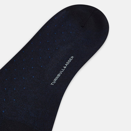 Navy and Royal Blue Dot Wool Mid-Length Socks Image 2