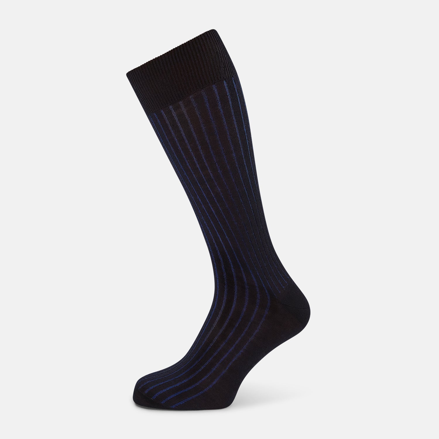 Image 1 of product Navy and Blue Yarn Striped Wool Mid-length Socks 13