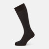 View 1 of product Dark Chocolate and Blue Yarn Striped Wool Mid-length Socks 13