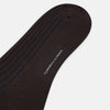 View 3 of product Dark Chocolate and Blue Yarn Striped Wool Mid-length Socks 13