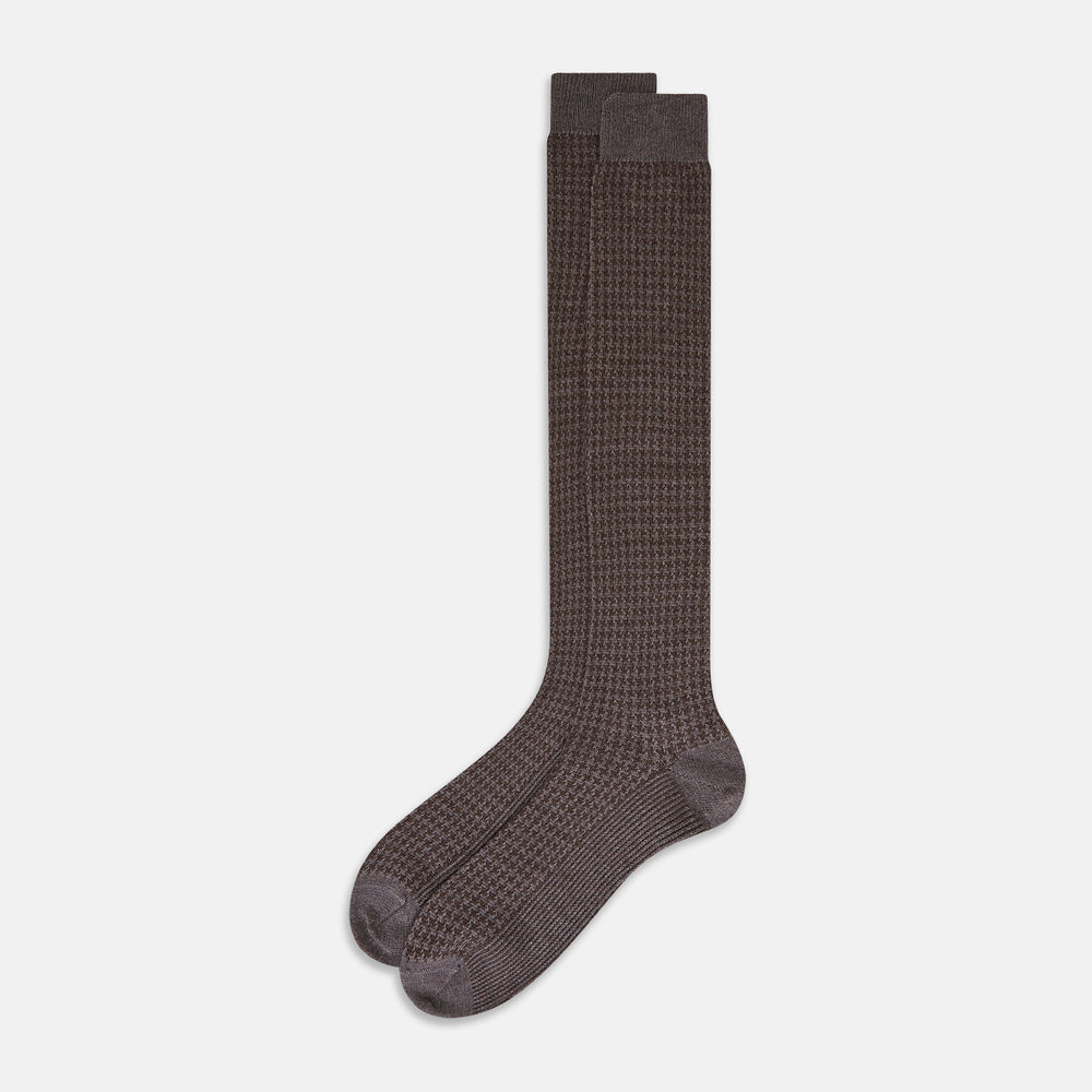 Pine Cone Motif Cashmere Long Socks 13