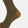 View 4 of product Forest Green & Peanut Motif Wool Mid-length Socks 10.5