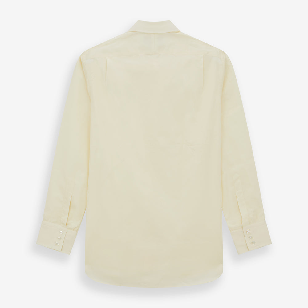 The Turnbull & Asser Cream Cotton Shirt features a T&A collar, button-up front, and 3-button cuffs, displayed on a plain white background.