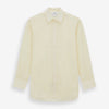View 1 of product The Turnbull & Asser Cream Cotton Shirt features a T&A collar, button-up front, and 3-button cuffs, displayed on a plain white background.