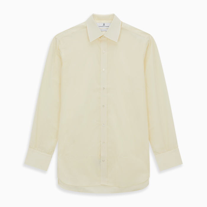 Cream Cotton Shirt with T&A Collar and 3-Button Cuffs Image 5