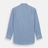 View 3 of product The Turnbull & Asser Light Blue Gingham Check Shirt features a T&A collar, 3-button cuffs, and white buttons down the front.