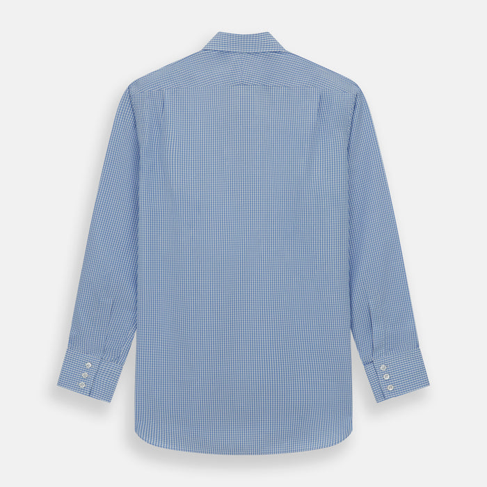 Light Blue Gingham Check Shirt with T&A Collar and 3-Button Cuffs Image 2