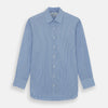 View 1 of product The Turnbull & Asser Light Blue Gingham Check Shirt features a T&A collar, 3-button cuffs, and white buttons down the front.