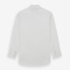 View 3 of product The Turnbull & Asser White Sea Island Quality Cotton Shirt features a T&A collar and double cuffs, crafted from premium cotton and shown laid flat against a white background.