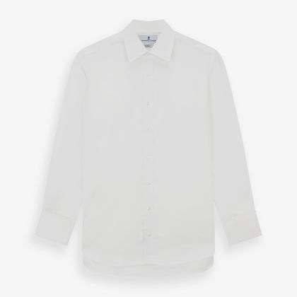 White Sea Island Quality Cotton Shirt with T&A Collar and Double Cuffs