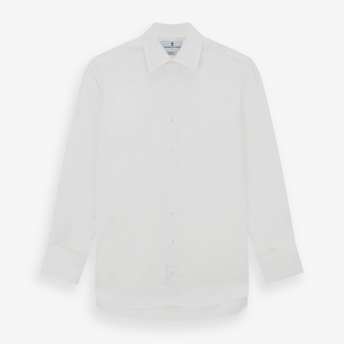 White Sea Island Quality Cotton Shirt with T&A Collar and Double Cuffs