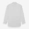View 5 of product The Turnbull & Asser White Marcella Dress Shirt features a T&A collar, double cuffs, a classic bib front, and a button-down design—ideal for formal occasions. Displayed against a plain white background.