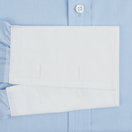 Light Blue End-on-End Shirt with Contrast T&A Collar and Double Cuffs Image 2