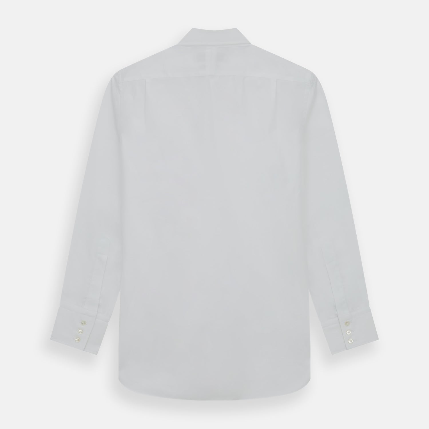 View 3 of product The White Royal Oxford Cotton Shirt by Turnbull & Asser features a button-down collar and 3-button cuffs—ideal for minimalist looks. Shown against a plain white background.