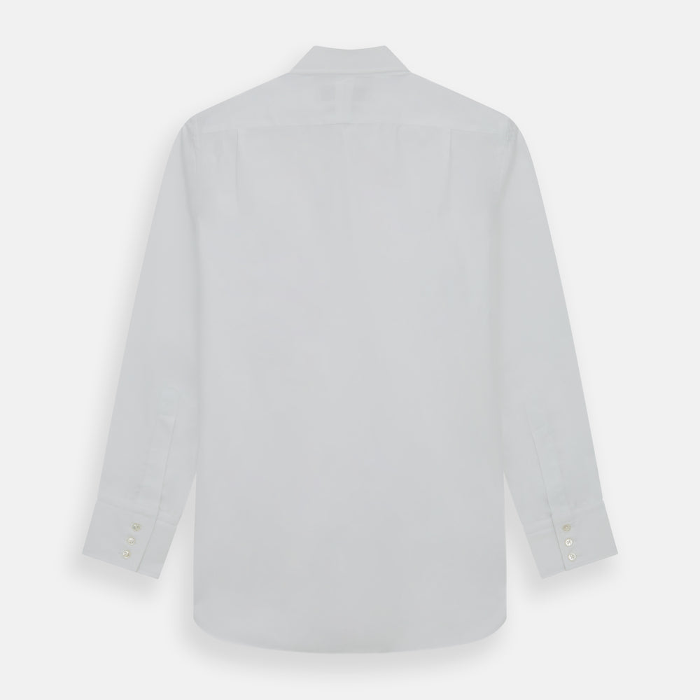 White Royal Oxford Cotton Shirt with Button-Down Collar and 3-Button Cuffs