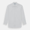 View 1 of product The Turnbull & Asser Casino Royale White Dress Shirt, as seen on James Bond, features long sleeves, a button-down front, and classic collar and cuffs. Displayed against a plain white background.