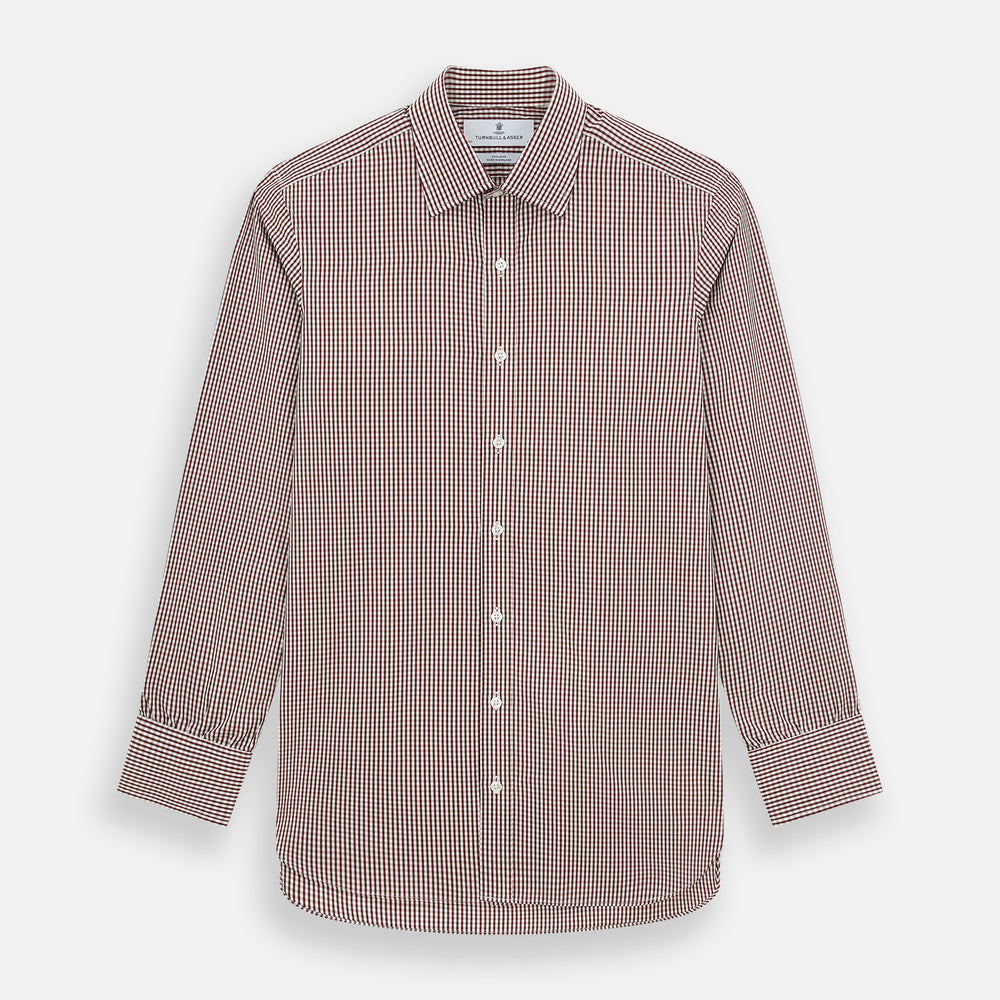 Burgundy Multi Micro Check Mayfair Shirt