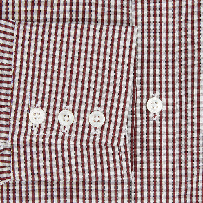 Burgundy Micro Check Winston Shirt Image 3