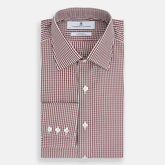Burgundy Micro Check Winston Shirt Image 4