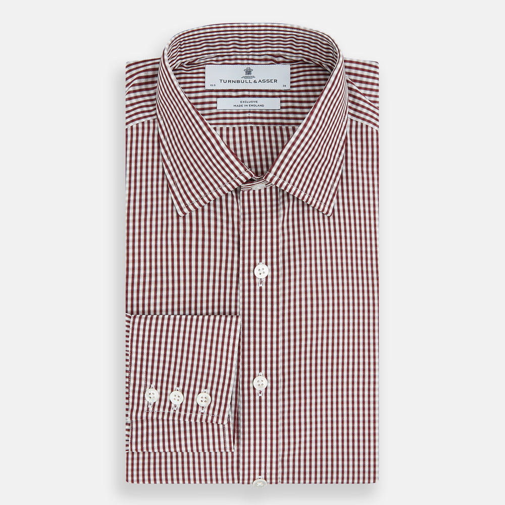 Burgundy Multi Micro Check Mayfair Shirt