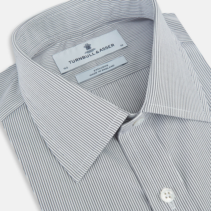 Navy Ripple Double Pinstripe Mayfair Shirt Image 1