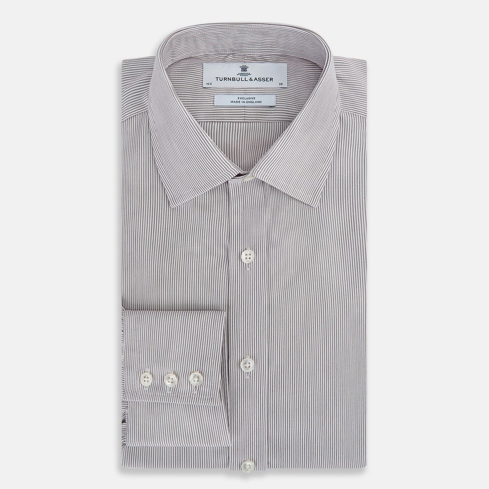 Brown Ripple Double Pinstripe Mayfair Shirt 17