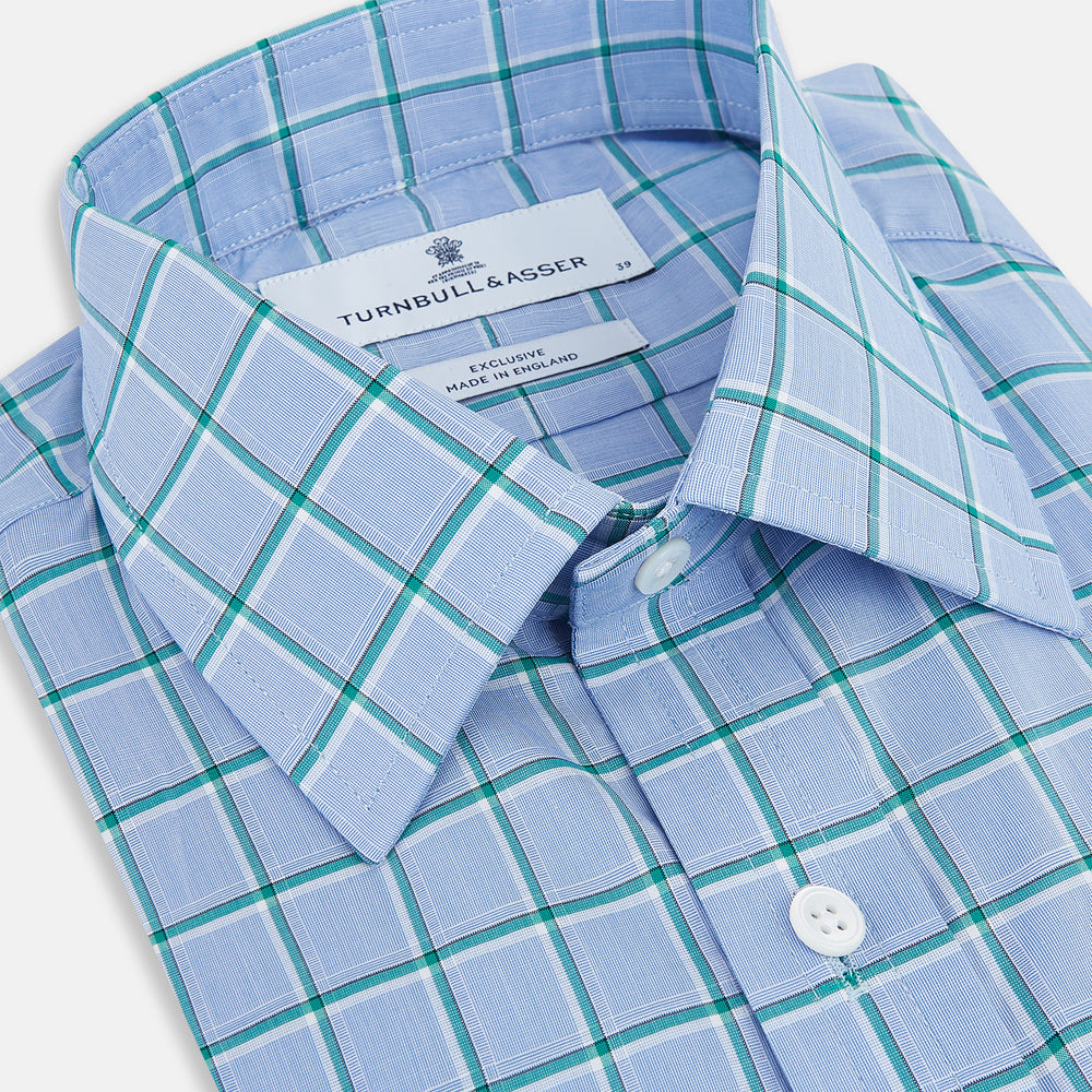 Blue and Green Windowpane Mayfair Shirt 19