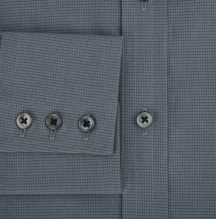 Grey Pin Check Mayfair Shirt Image 3