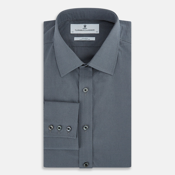 Grey Pin Check Mayfair Shirt Image 4