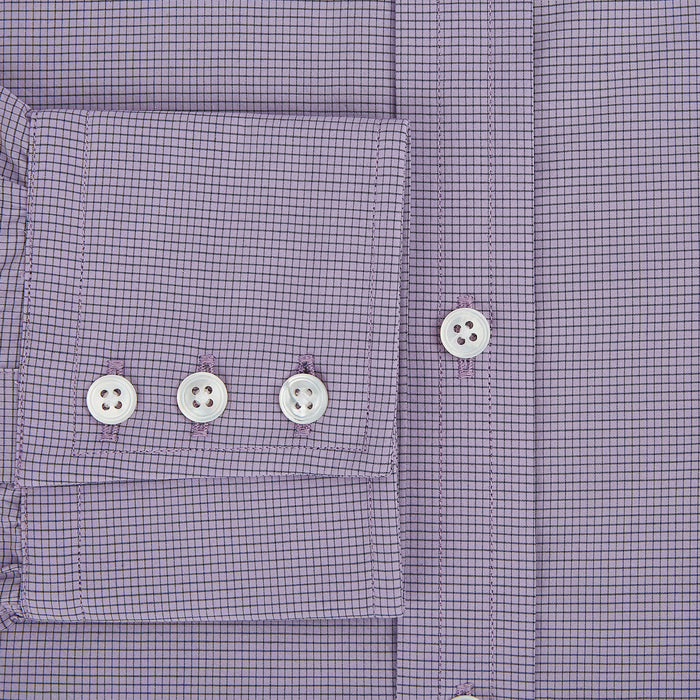 Lilac Pin Check Mayfair Shirt Image 3