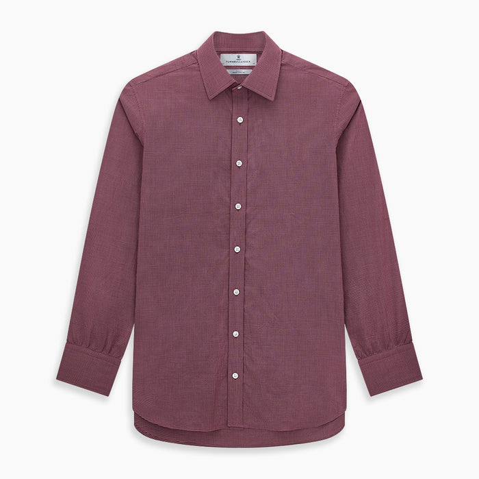 Wine Pin Check Mayfair Shirt Image 6