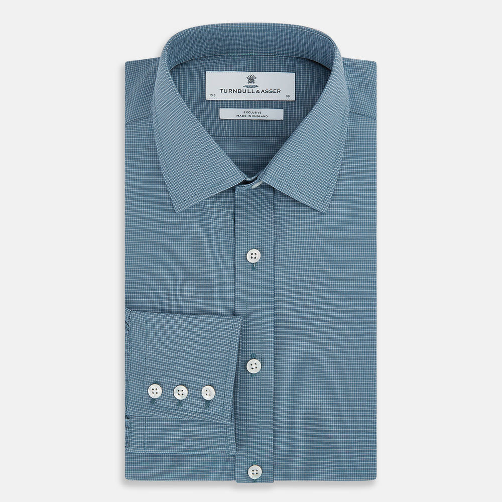 Steel Grey Pin Check Mayfair Shirt 19