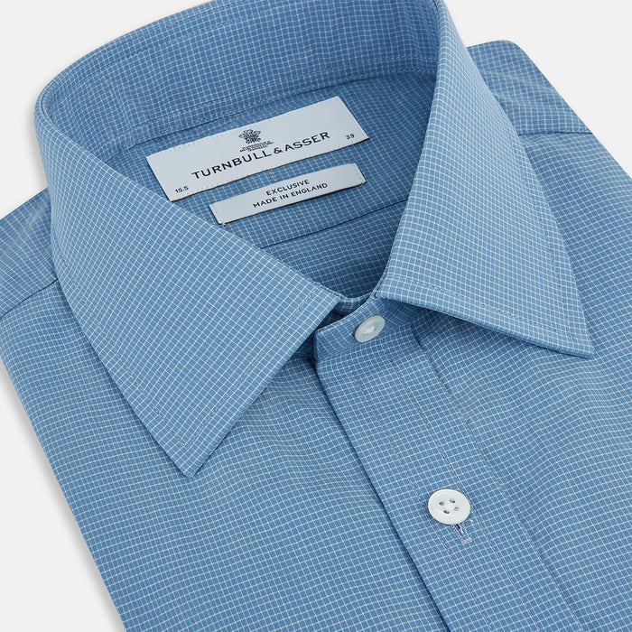 Colony Blue Pin Check Mayfair Shirt Image 1
