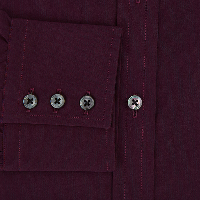 Dark Burgundy Pinstripe Mayfair Shirt Image 3