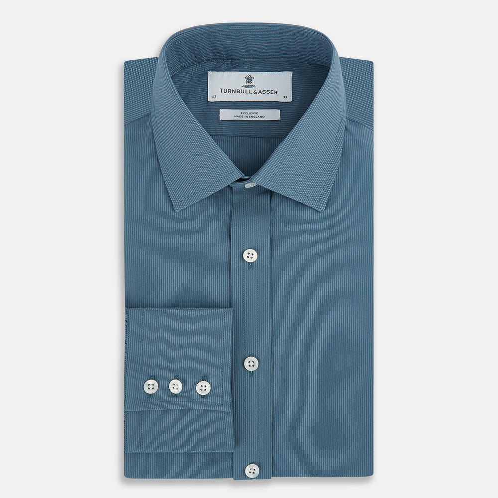 Steel Grey Pinstripe Mayfair Shirt 19