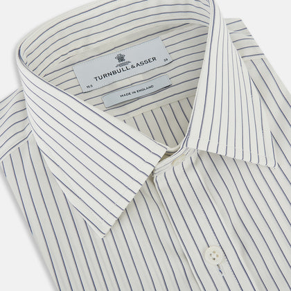Navy Thin Track Stripe Mayfair Shirt Image 1