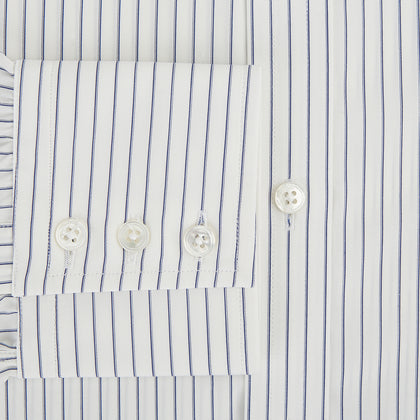 Navy Thin Track Stripe Mayfair Shirt Image 3