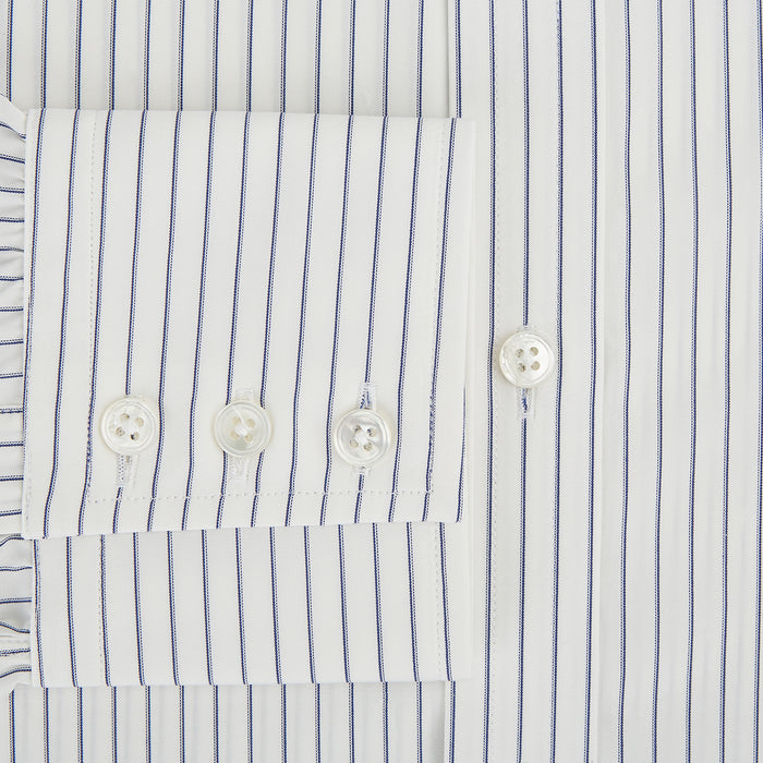 Navy Thin Track Stripe Mayfair Shirt Image 3