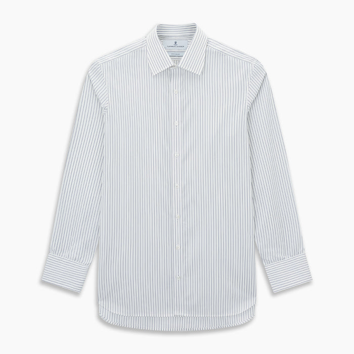 Navy Thin Track Stripe Mayfair Shirt Image 6