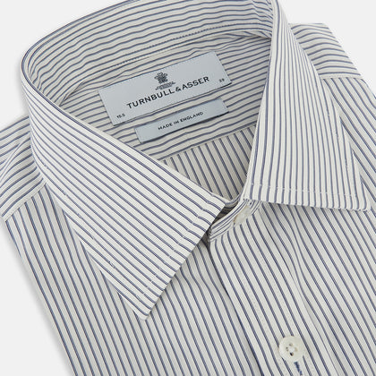 Navy Pair Stripe Mayfair Shirt Image 1