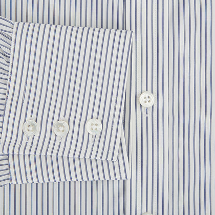 Navy Pair Stripe Mayfair Shirt Image 3
