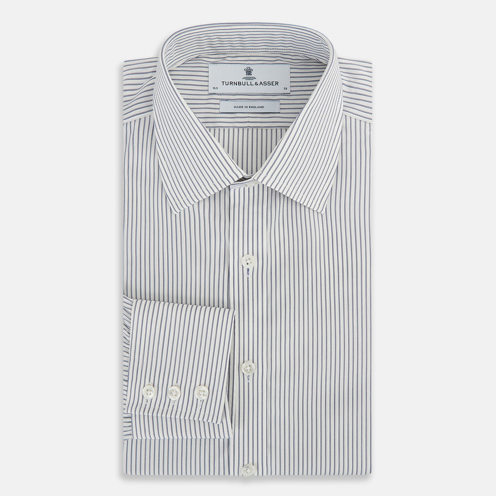 Navy Pair Stripe Mayfair Shirt 16