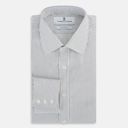 Navy Pair Stripe Mayfair Shirt Image 4