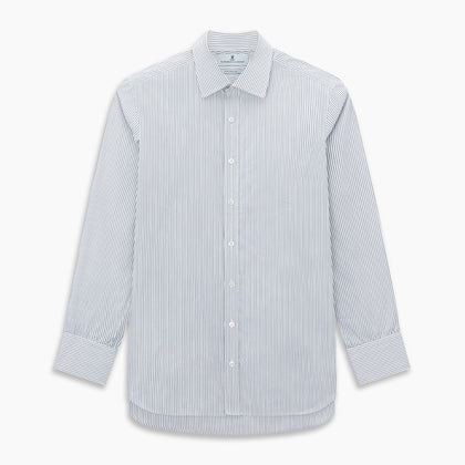 Navy Pair Stripe Mayfair Shirt Image 6
