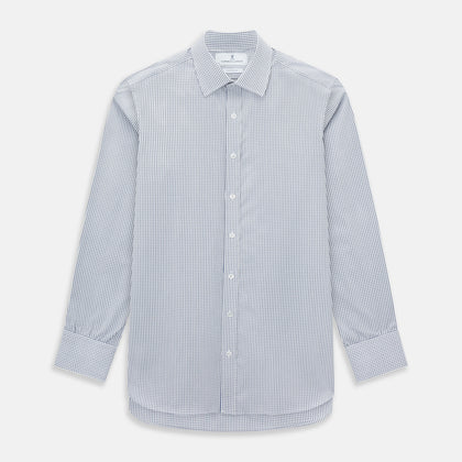 Navy Tattersall Check Mayfair Shirt