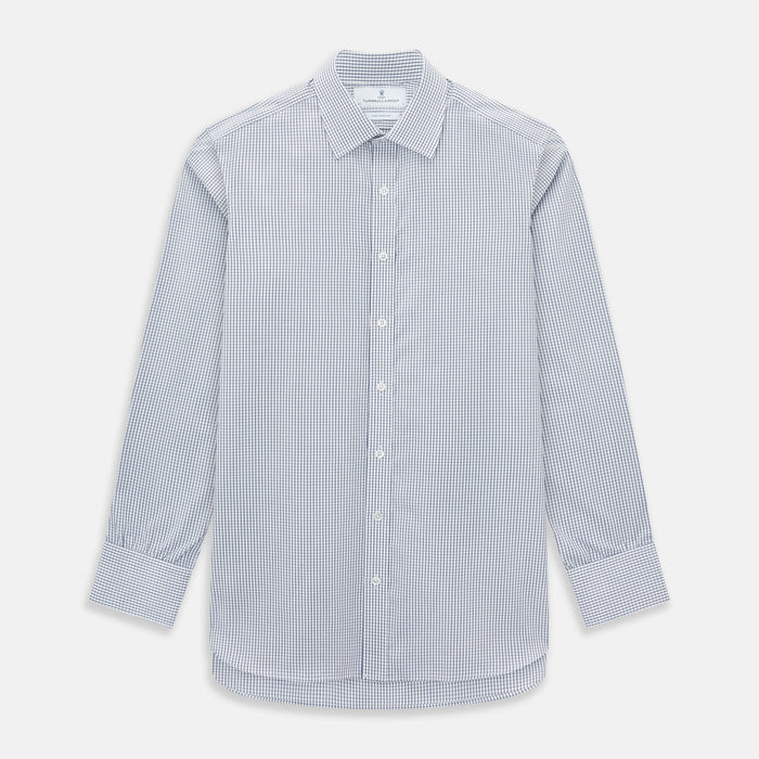 Navy Tattersall Check Mayfair Shirt