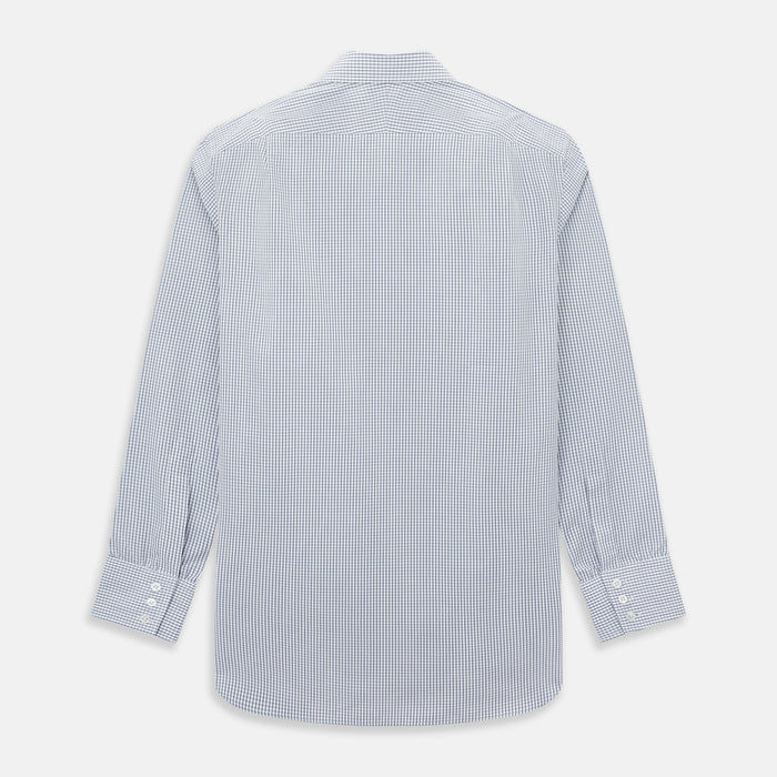 Navy Tattersall Check Mayfair Shirt Image 2