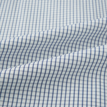 Navy Tattersall Check Mayfair Shirt Image 5