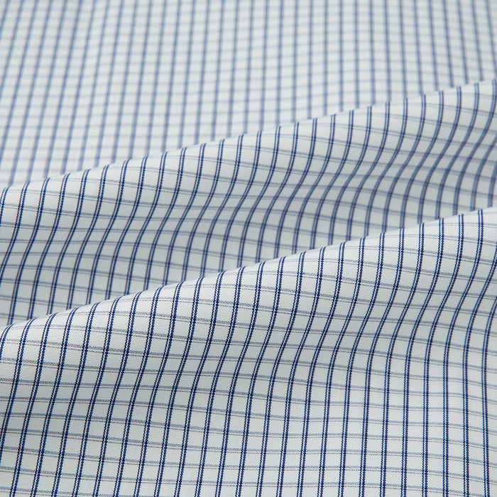 Navy Tattersall Check Mayfair Shirt Image 5